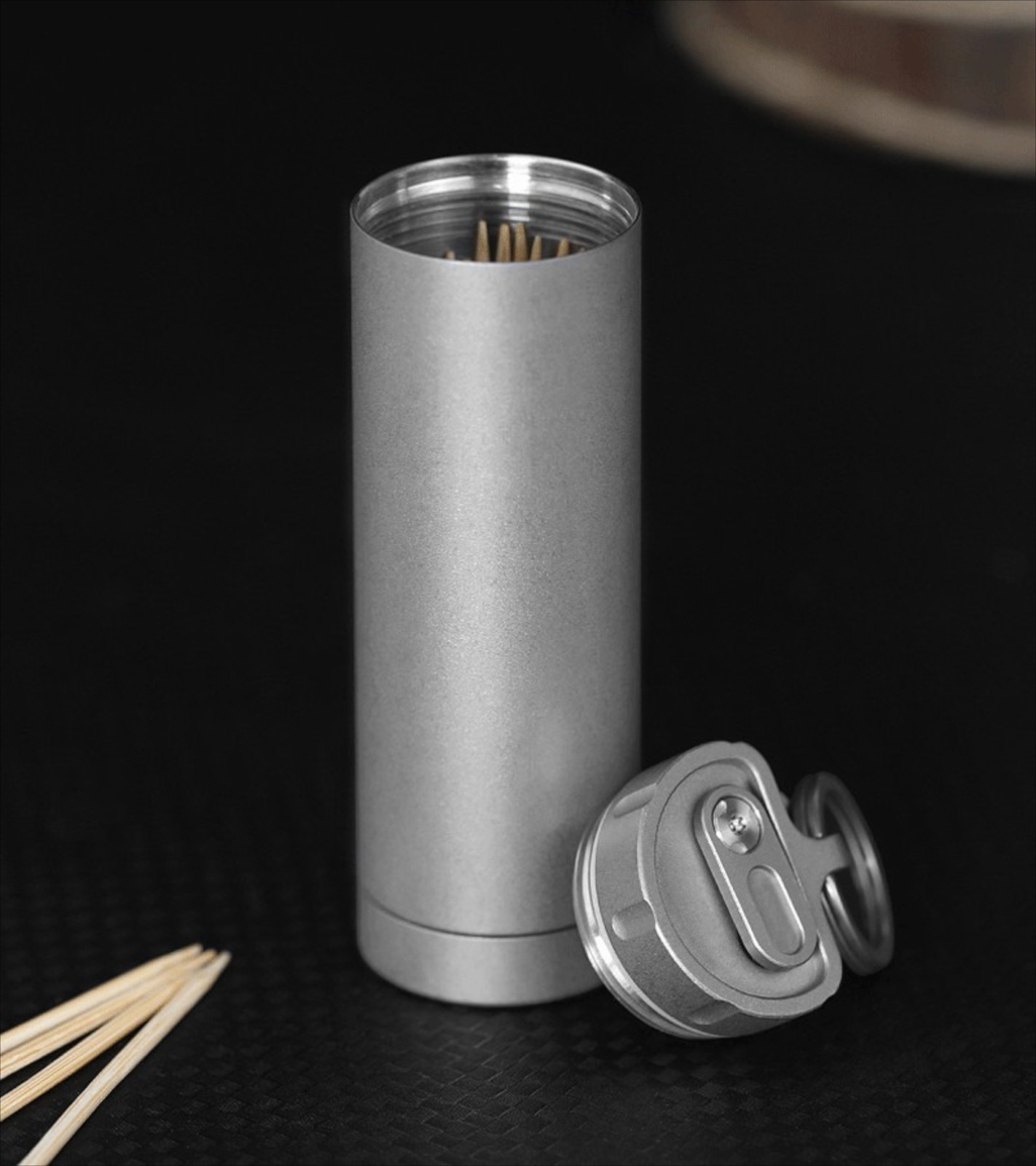 Waterproof Titanium Medication Pill Container Box Bottle Case Keychain Holder