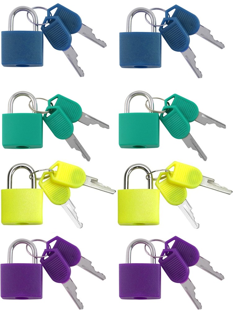 Small Mini Durable ABS Cover Solid Brass Body Individually Keyed Padlock 8 NGYP