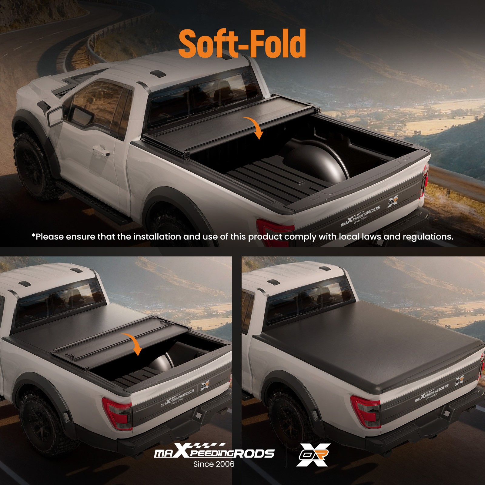 6ft Bed Tonneau Cover Tri-Fold for Toyota Pickup 1989-95 Toyota Tacoma 1995-2004