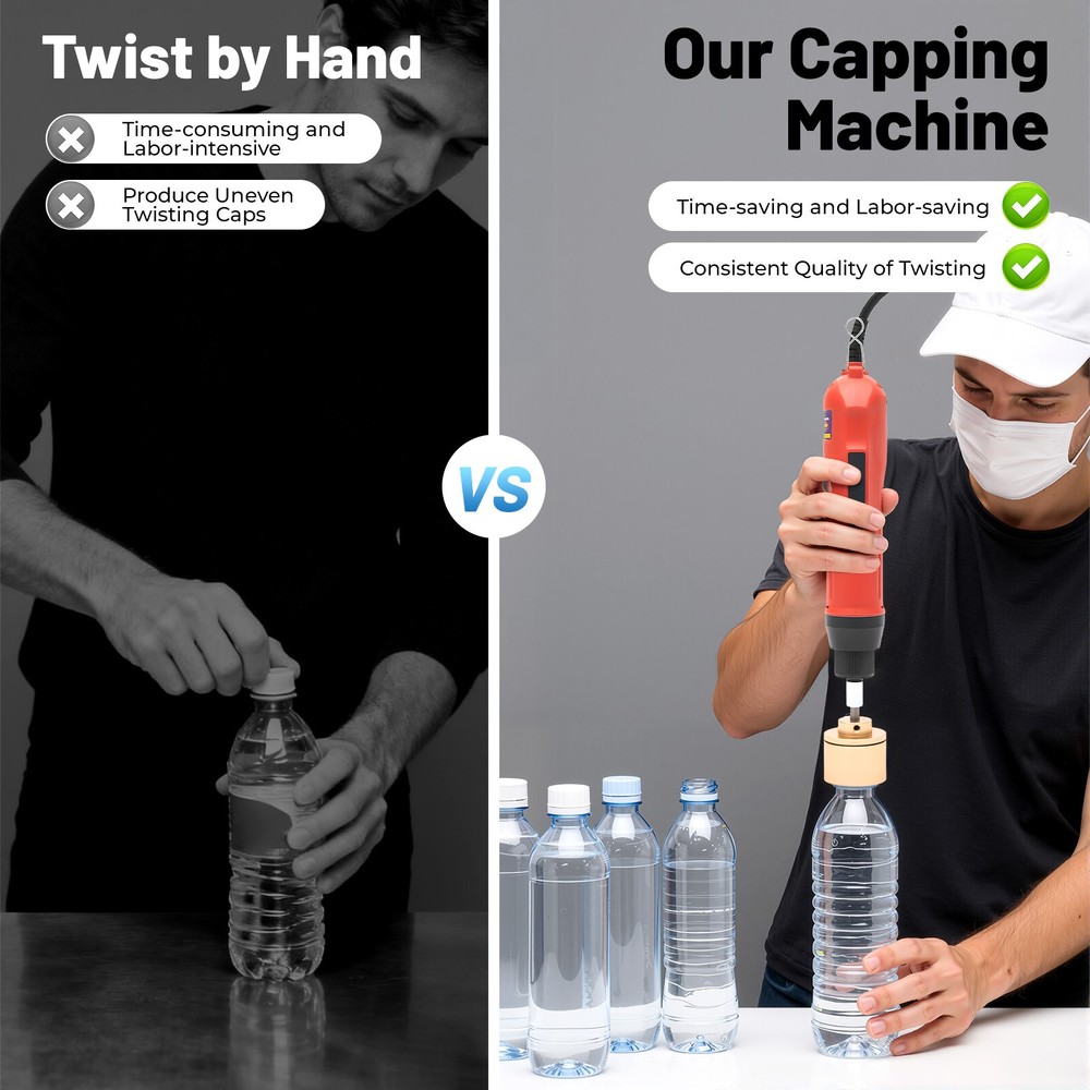 Handheld Electric Bottle Capping Machine Efficient 10-30mm Capper Sealing Tool