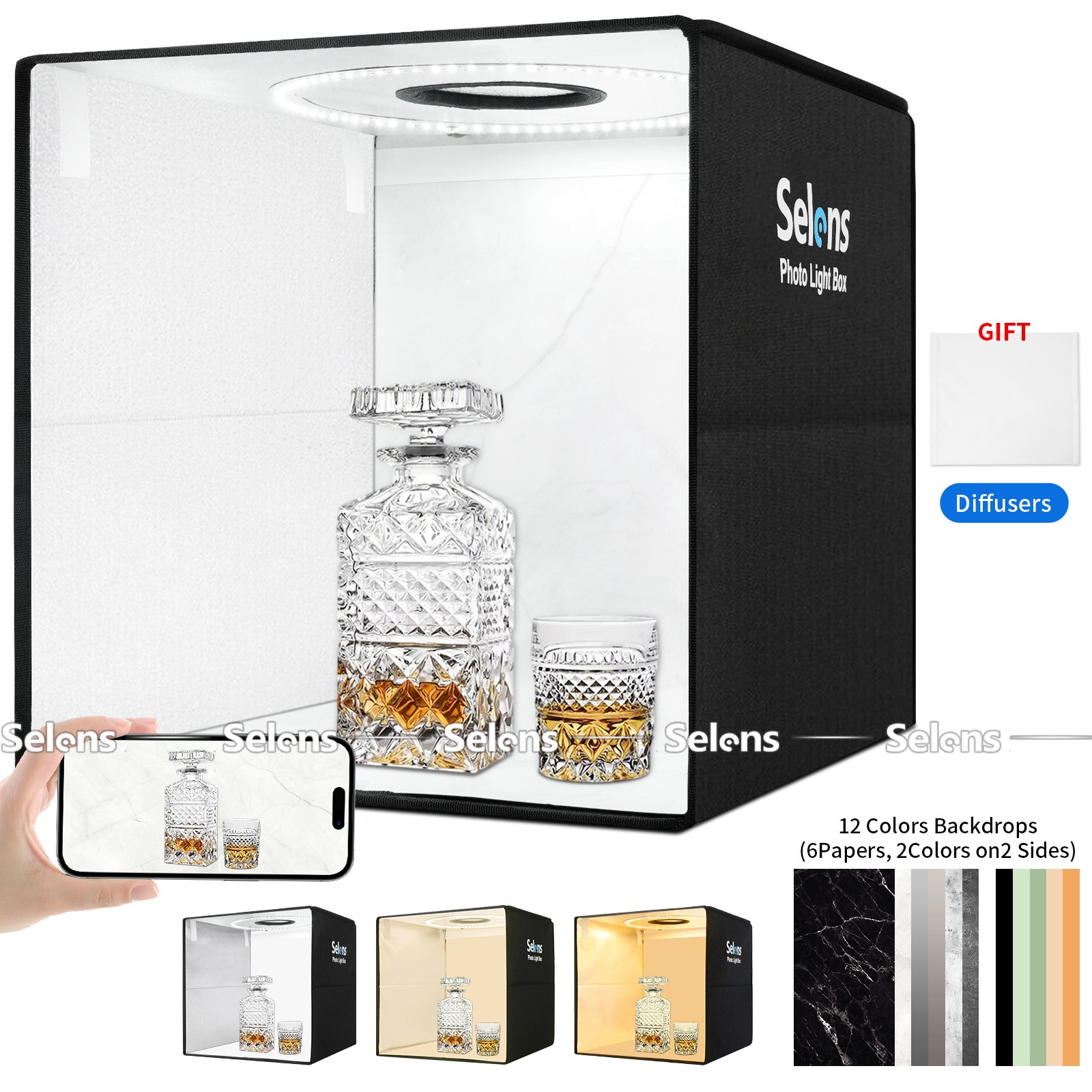 16" Portable Large 144 LED Photo Light Box Tent Studio Photography Shooting Kit