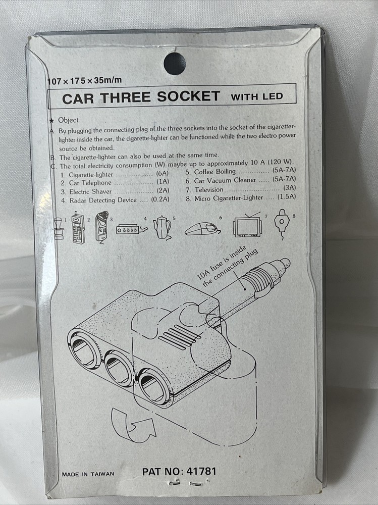 3 Socket Cigarette Lighter Adapter
