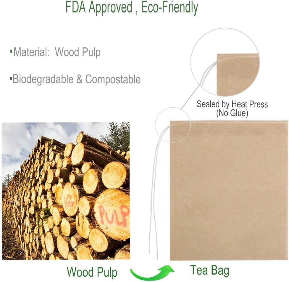 Disposable Loose Tea Filter Bags Unbleached Empty Tea Infuser Sachets 100pcs