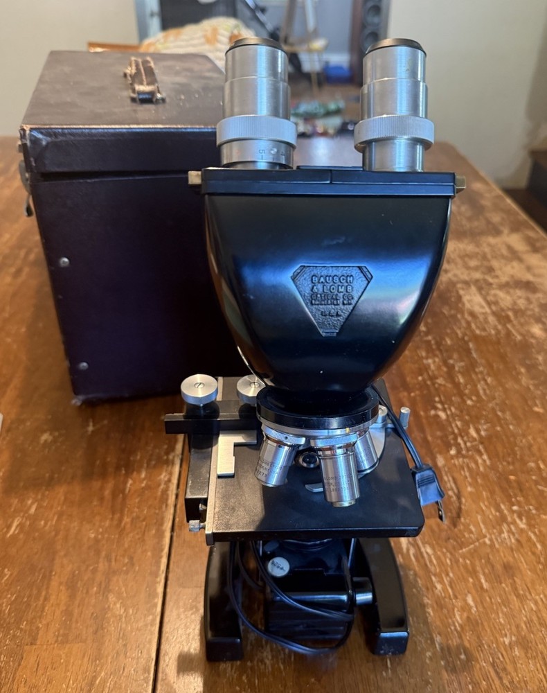 Vtg Bausch & Lomb Binocular Microscope