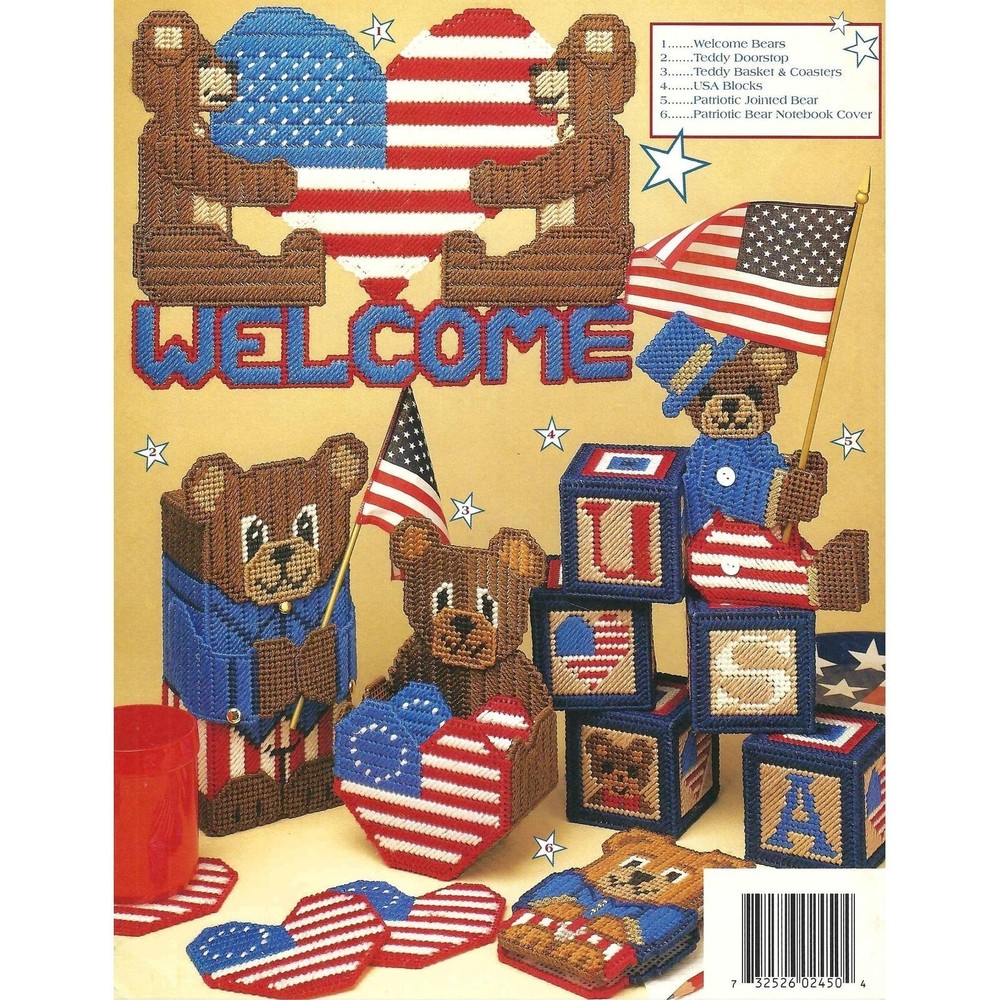 Patriotic Bears Plastic Canvas Pattern Book Annie's Attic #87B45