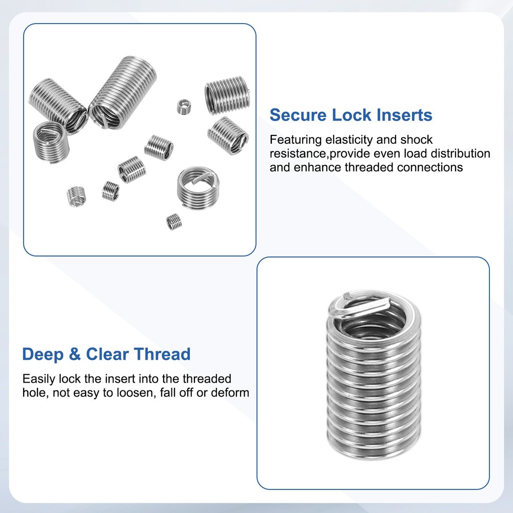 20pcs Wire Thread Inserts 10#-24 UNC 3D 14.4mm Helical Threaded Sleeve