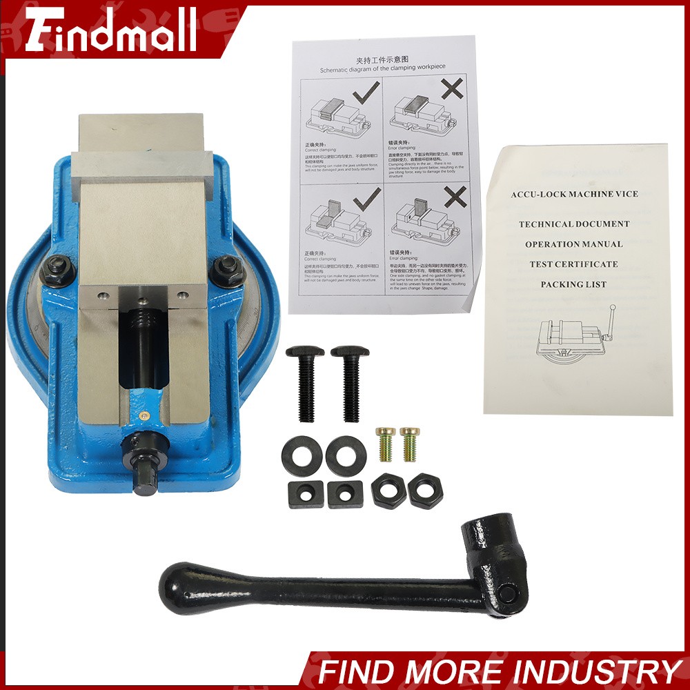 Findmall 3" Milling Machine Vise Lockdown Vise Bench Vice 360 Degree Swivel Base
