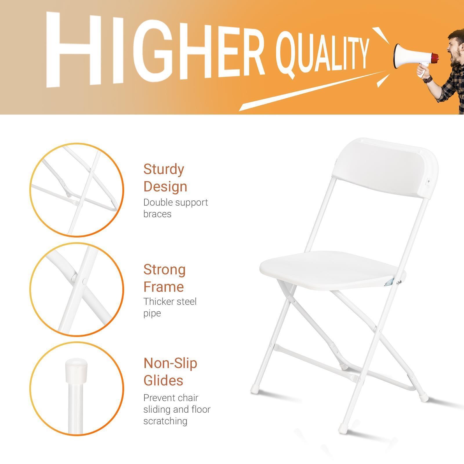 12Pack Plastic Folding Chairs Commercial Event Wedding Party Meeting Office Seat