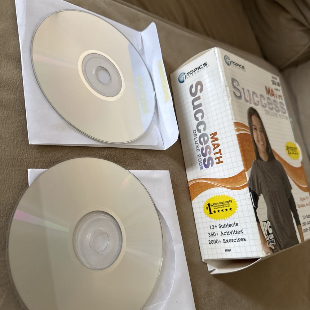 Math Success Deluxe 2009 PC CD-ROM 2 Disc Set w/ Box Learning Software Ages 9+