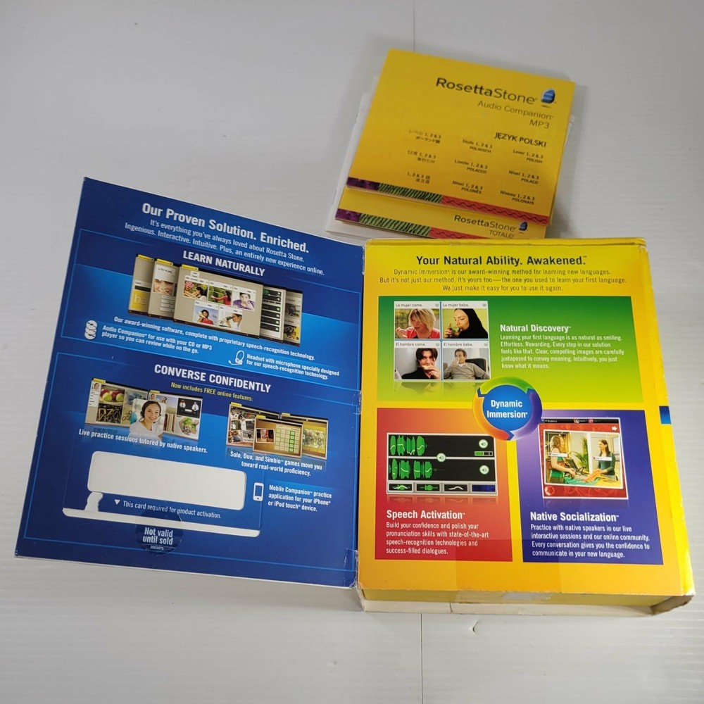 Rosetta Stone Totale Polish Level 1 2 & 3 Language Learning Software Set 32303
