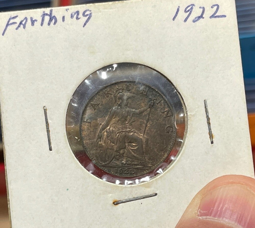 1922 Great Britain Farthing Coin Excellent Condition