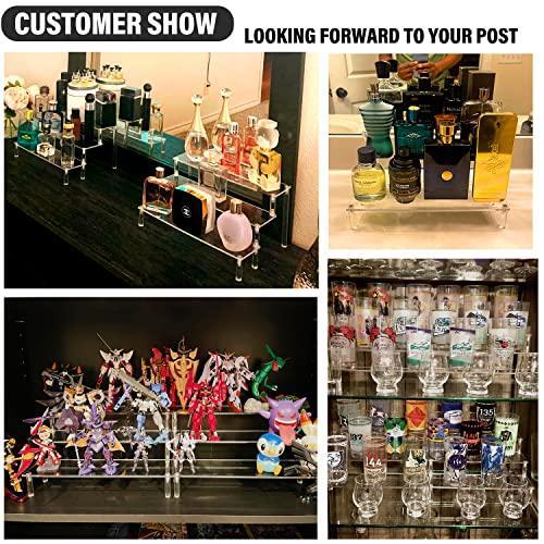 Acrylic Riser,2 Pcs Clear Display Risers Stand Cologne Organizer Acrylic Shelves