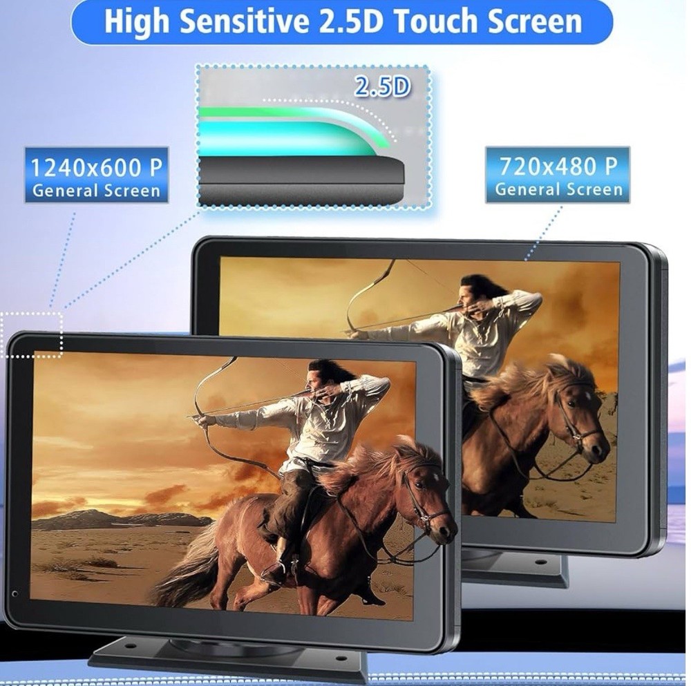 Apple Carplay Screen 7" HD Portable Car Stereo Wireless Android GPS Navigation