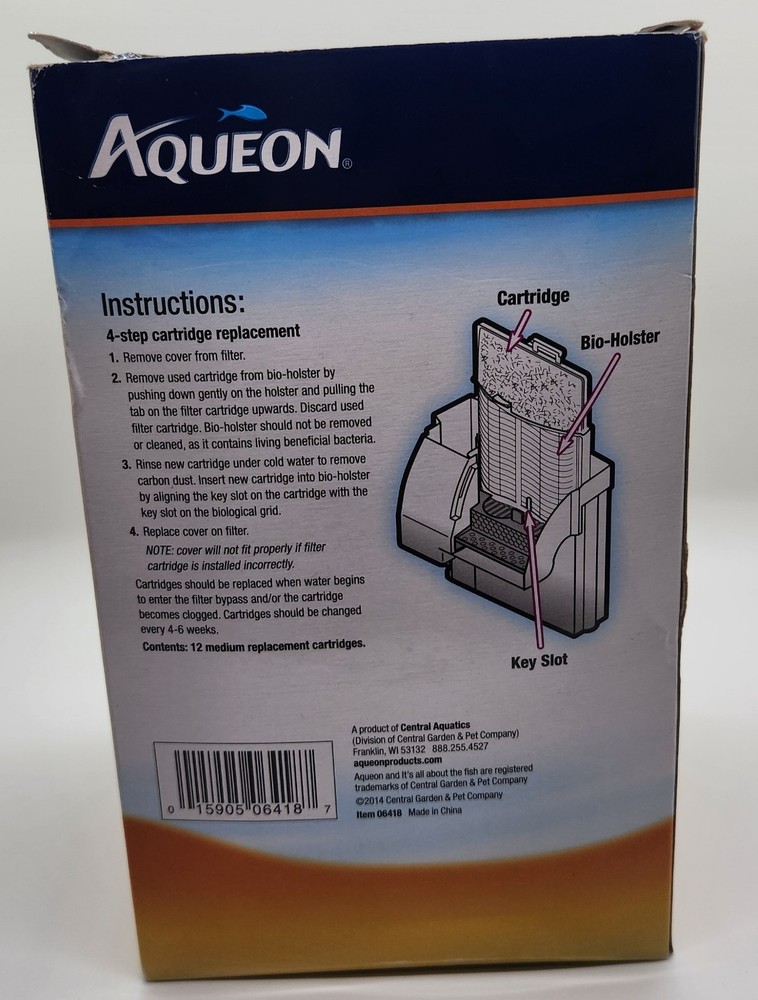 Aqueon QuietFlow Replacement Filter Cartridge Medium 12 pack