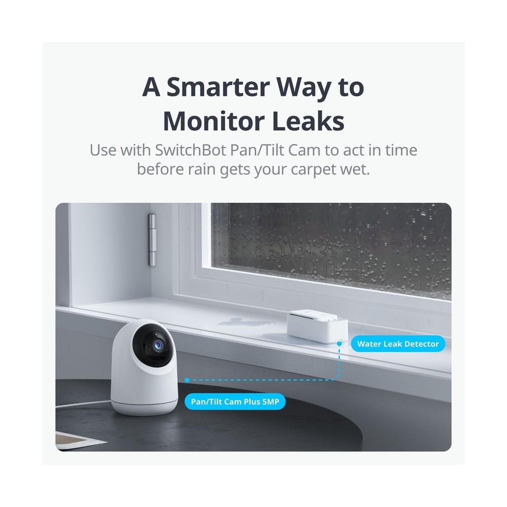 SwitchBot WiFi Water Sensor, Smart Water Leak Detector, 100dB Adjus... Fast Ship