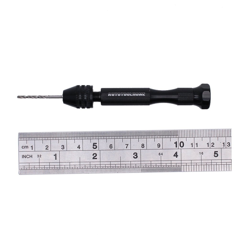 Precision Pin Vise Hand Drill with 25pcs Micro Twist Bits Set Black