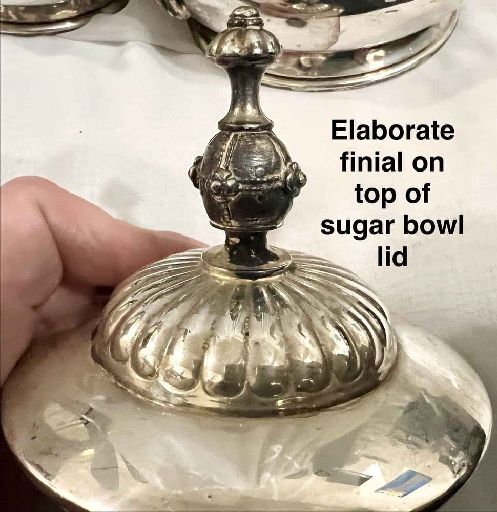 3 Pc Lot REED BARTON “Italian” SilverPlate SUGAR CREAMER BOWL Bacchus DEVIL 1885