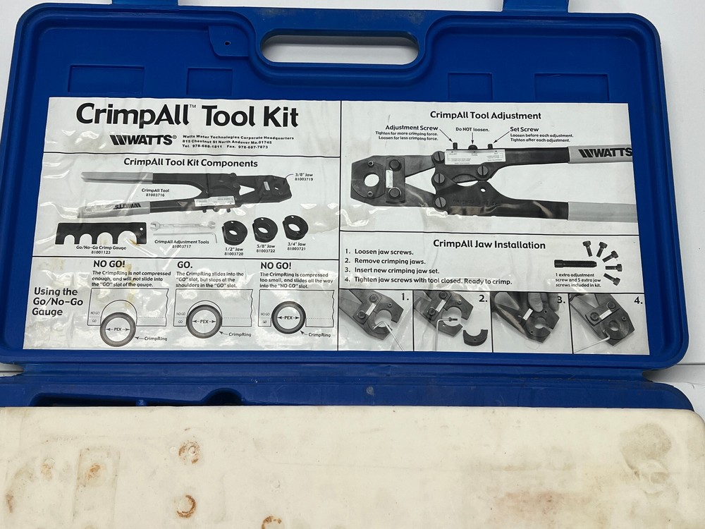 WATTS CRIMP ALL Crimpall TOOL KIT WITH 81001123 CRIMPER TOOL