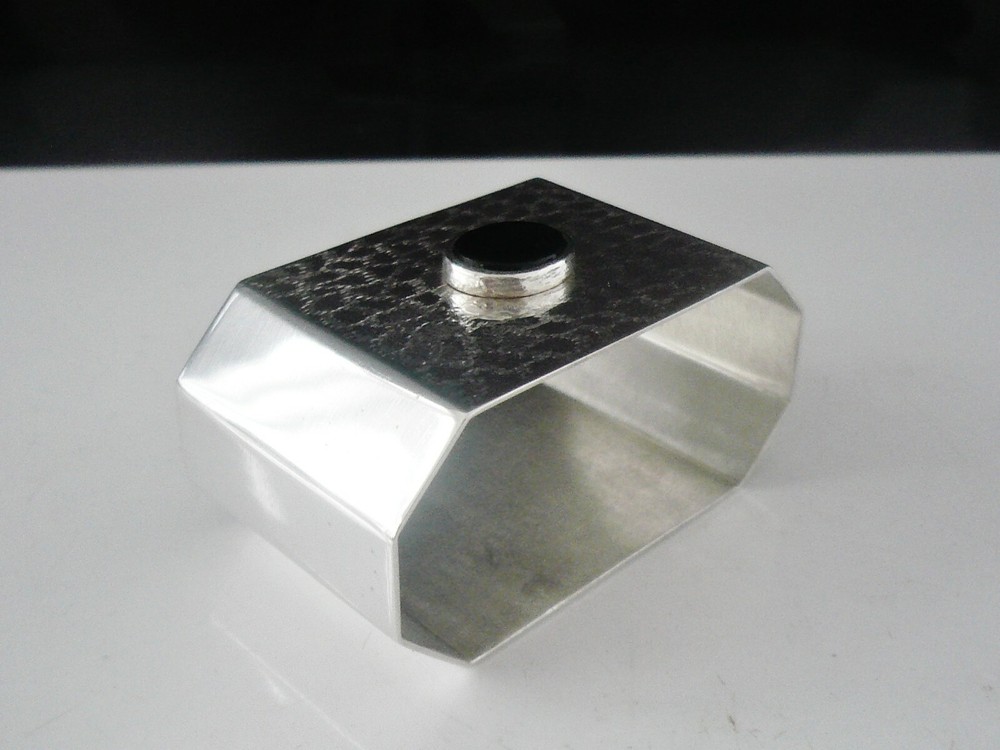Sterling Silver Napkin Ring with Cabochon, Sheffield 1990