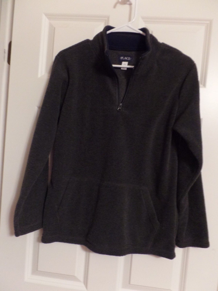Boy's, Charcoal Fleece Pullover, PLACE,  Soft, Size-14, Excellent Condition
