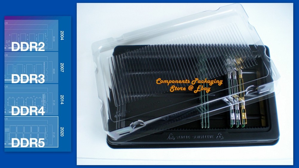 5 - DDR RAM Memory Module OEM-Bulk Shipping Trays DUMS PC-Server DIMM - Fits 250