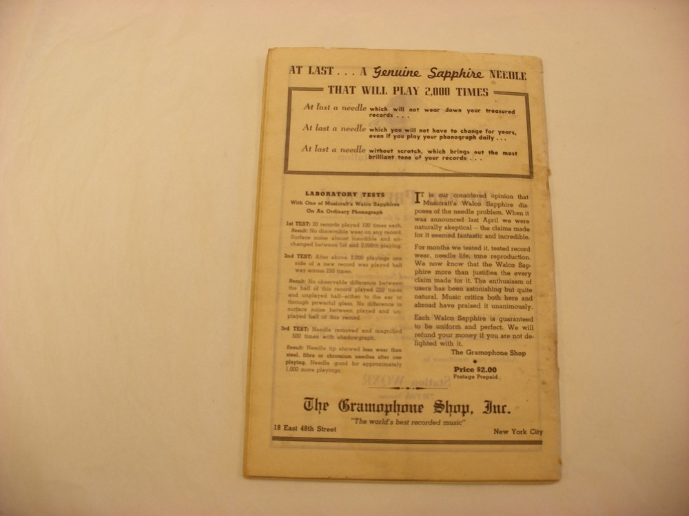 Original Gramophone Shop Record Catalog & Phonograph Advertising
