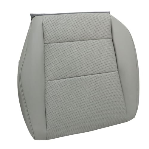 Gray Leather Perforated Bottom Seat Cover for Drivers - Side Replacement