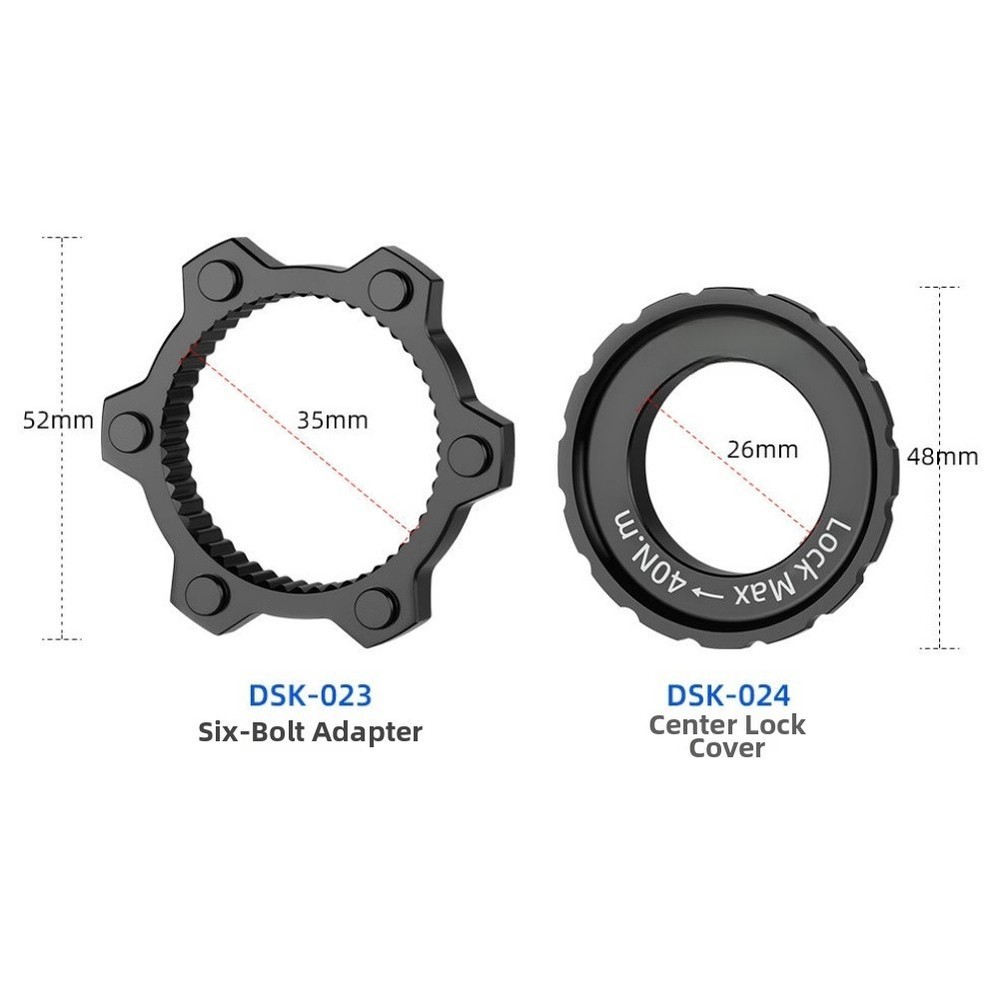 Anodized Finish 6-Bolt Adapter for Centerlock Hub Bicycle Conversion Use