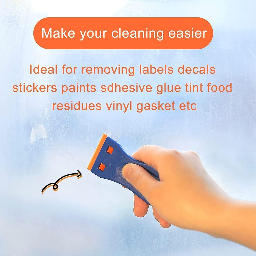 4 Pcs Pastic Razor Bade Scraper and 100 Pcs Bades, Remove abe Deca Too， Forwi...