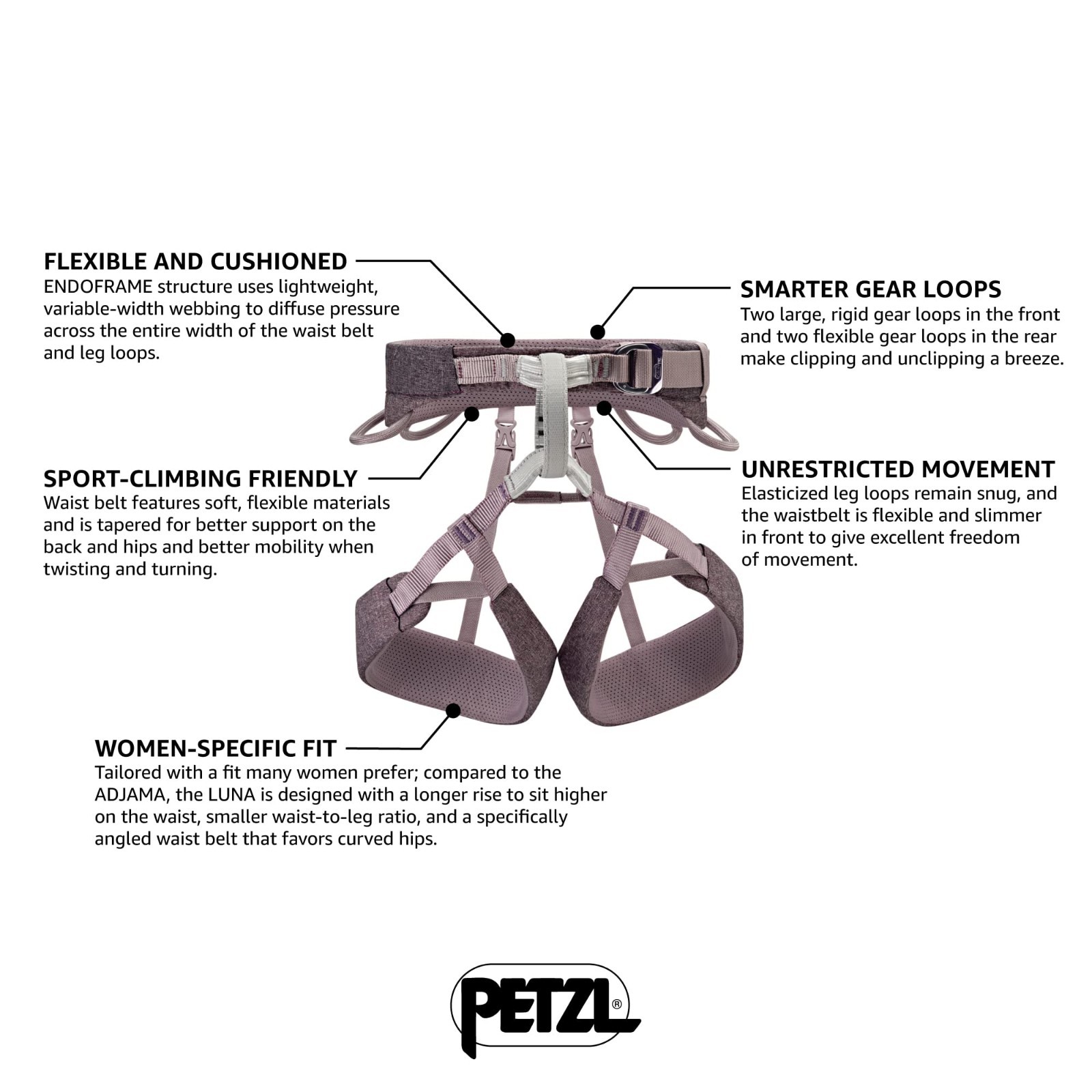 PETZL SELENA Women's Harness - Rock Climbing Harness SMALL