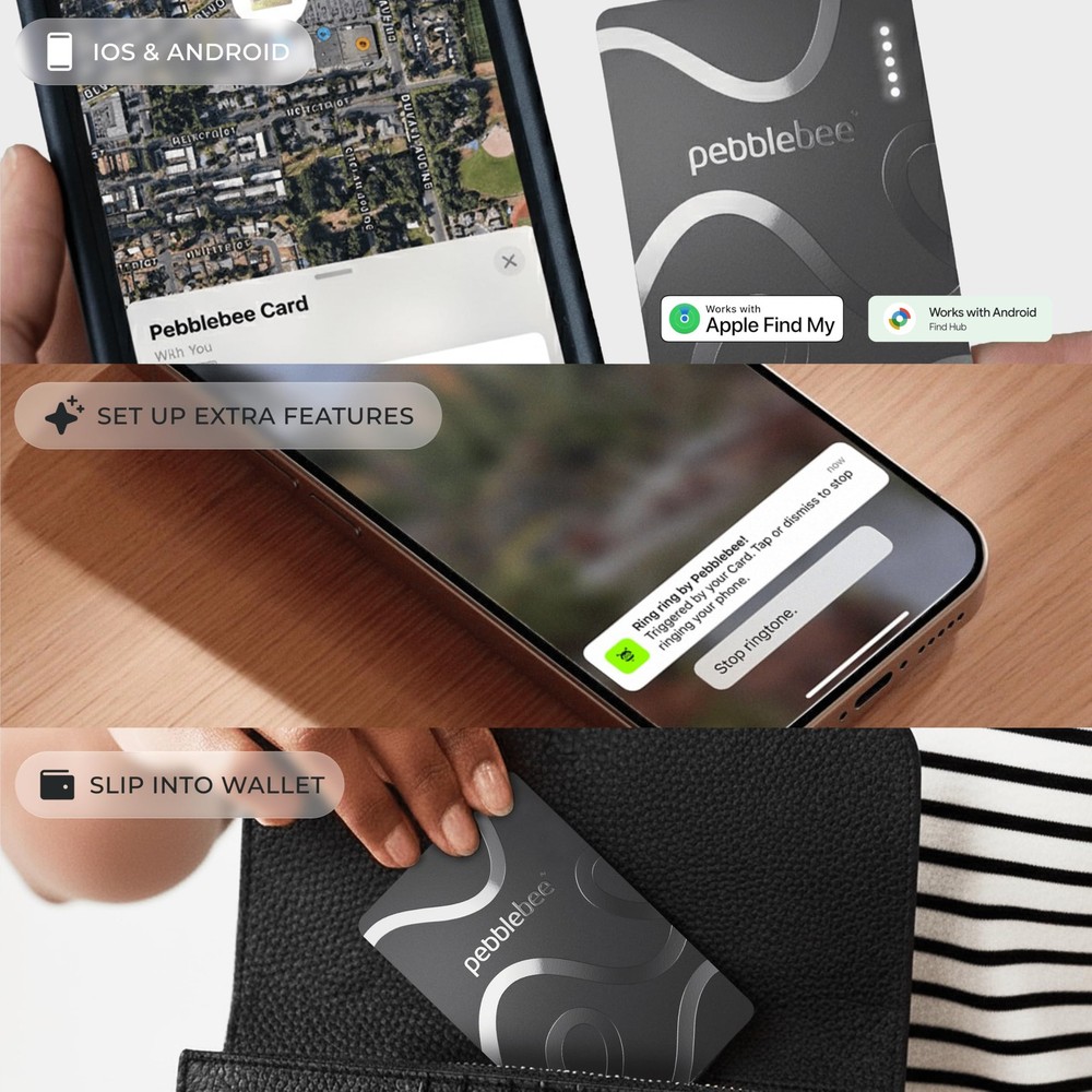 Pebblebee Card 5 | Rechargeable Bluetooth Wallet Tracker | Thin...