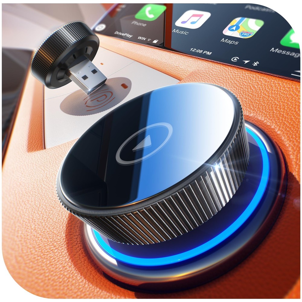 Wireless Carplay Adapter, 60% Smaller, 3X Auto-Connect, No Latency, Plug&Play...