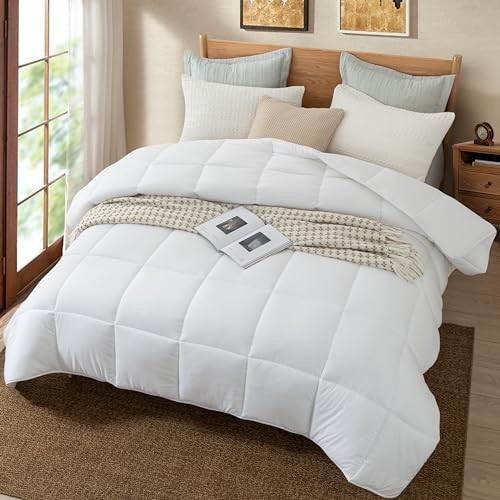 Down Alternative Comforter Duvet Inserts Queen Size Queen-90x90 Solid White