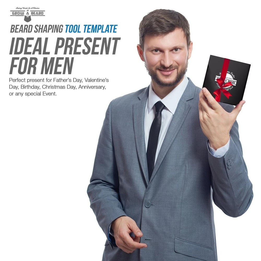 Beard Shaper & Shaping Tool for Men, Lineup Guide Template, Perfect Styling and