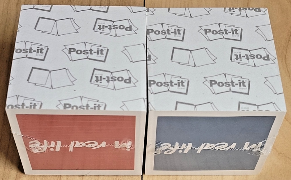 1200 Post-It Brand Sheets 2 Pads White Notes 3x3" Sticky Cube LOGO NAME - NEW