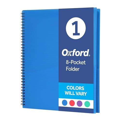 Poly 8-Organizer, Letter Size Folder, Durable Translucent Poly, Wire Pocket