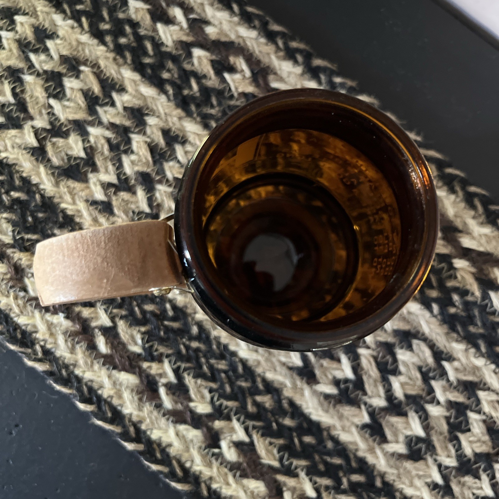 Vintage Amber Glass Novelty Mug Beer Siesta Ware PEE Stop Warning