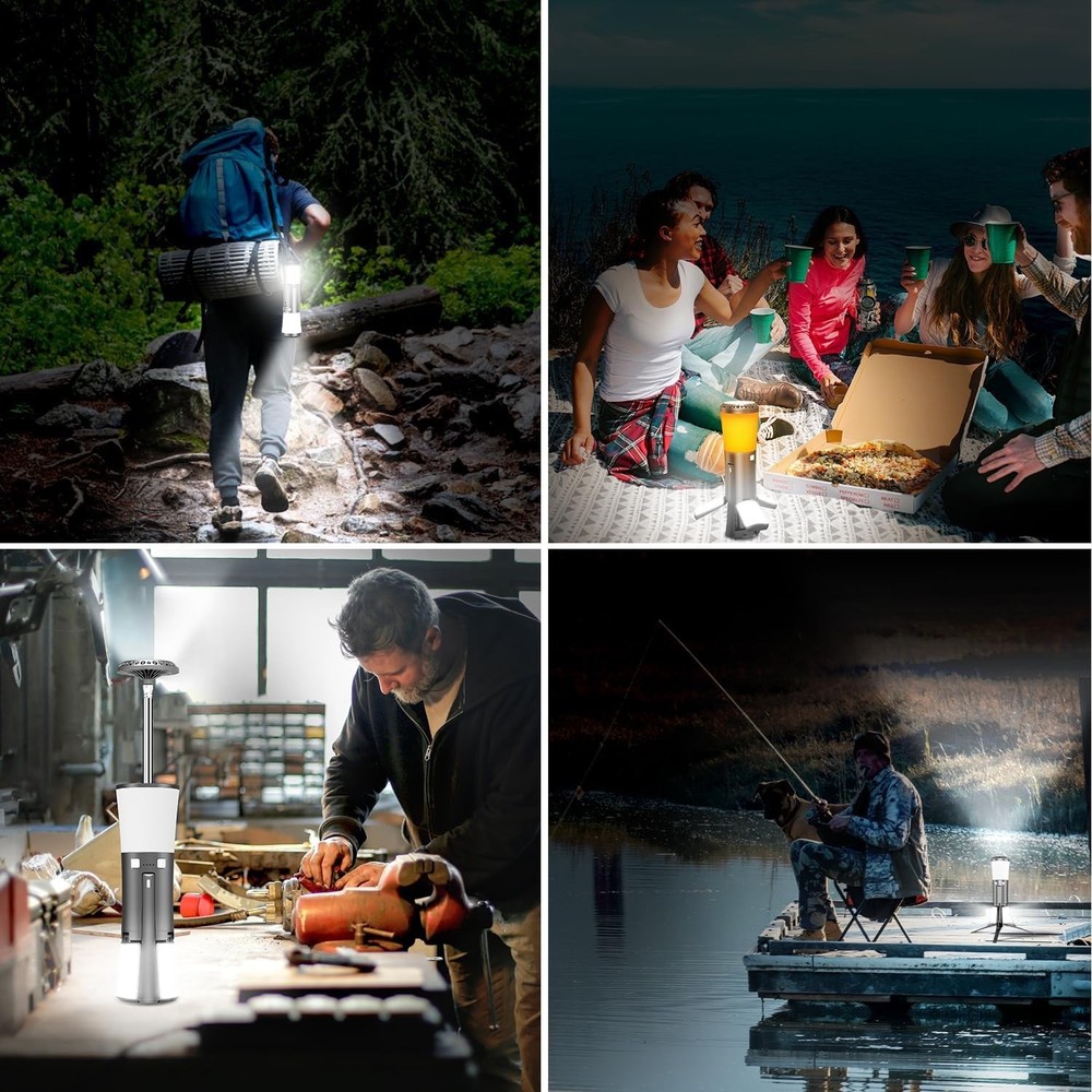 Telescopic Camping Lights Rechargeable Led Work Light with Stand Multifunctio...