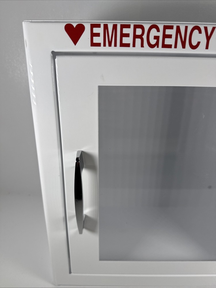 Modern Metal Large Non-Alarmed Basic Compatible AED Cabinet 15x15x8