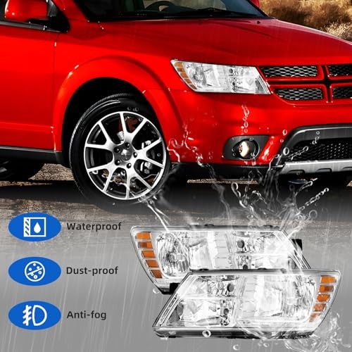 Headlight Assembly Compatible with 2009-2020 Dodge Journey Driver Left Side