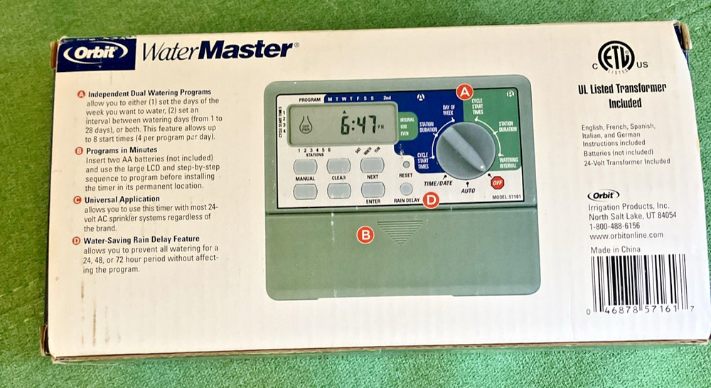 Orbit WaterMaster 6-Station 57161 Outdoor/Indoor Programable Sprinkler Timer