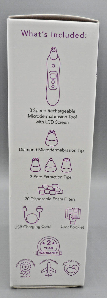 Spa Sciences Bella Microdermabrasion & Pore Extraction System USB Charging NEW