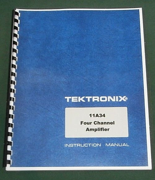 Tektronix 11A34 User Reference Manual: Comb Bound & Protective Plastic Covers
