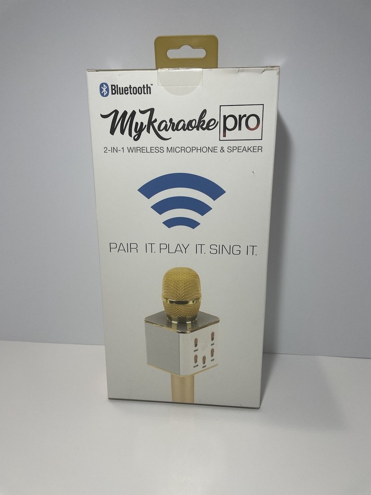 MyKaraoke Pro Bluetooth 2-in-1 Wireless Microphone & Speaker --NIB