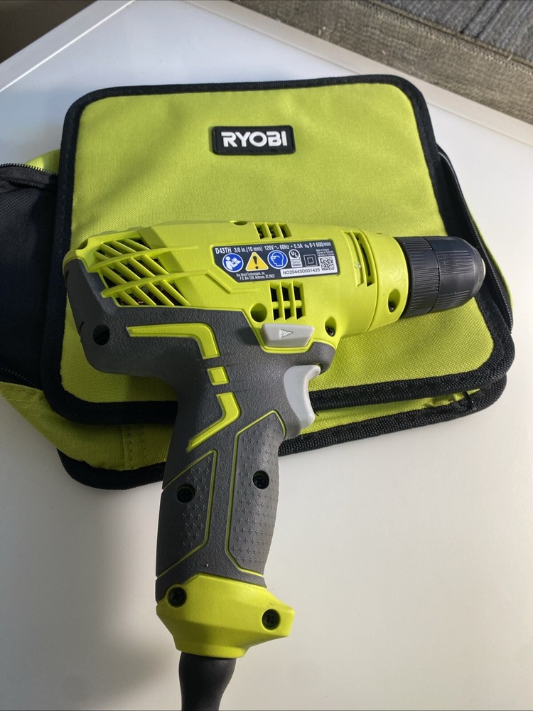 Ryobi D43TH Corded 3/8 Inch Variable Speed Compact Drill/Driver with case za5u