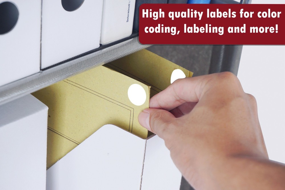 Circle Stickers Color Coding Dots Labels 19mm Rolls Writable Surface 1050 Pack