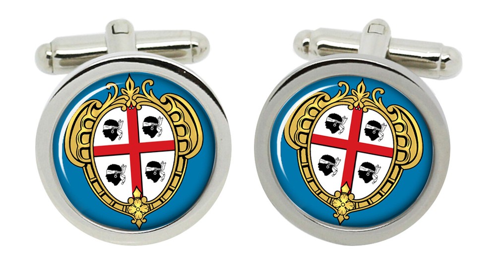 Sardinia Sardegna (Italy) Round Cufflinks in Box