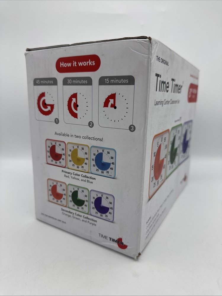 Time Timer 8 Inch Learning Center Classroom Set — 60 Minute Visual Timer for
