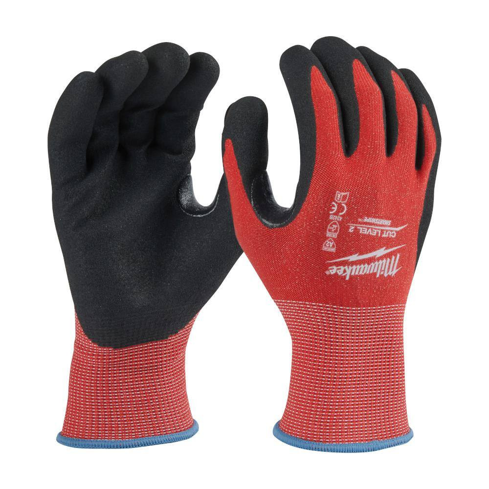Medium Red Nitrile Level 4 Cut Resistant Dipped Work Gloves