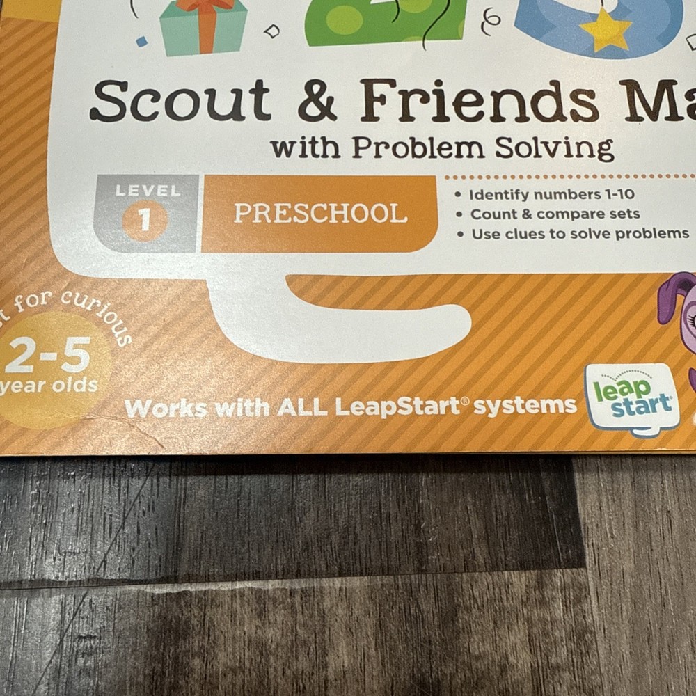 LeapFrog Leap Start 3D Preschool book — SCOUT & FRIENDS MATH PROBLEM SOLVING